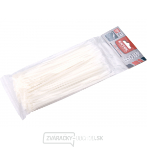 Pásky sťahovacie na káble EXTRA, biele, 205x3,6mm, 100ks, nylon PA66 Pásky sťahovacie na káble EXTRA, biele, 205x3,6mm, 100ks, nylon PA66 gallery main image