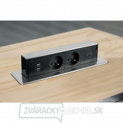 Solight USB výsuvný blok zásuviek, 2 zásuvky + HDMI + USB, nerez + plast, 3 x 1mm2, strieborný náhled
