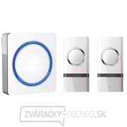 Solight bezdrôtový zvonček, 2 tlačidlá, do zásuvky, 120m, biely gallery main image