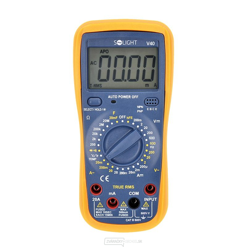 Solight profesionálny multimeter, true RMS