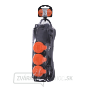 Solight predlžovací prívod IP44, 3 zásuvky, gumový kábel, vonkajšie, 3m Náhľad