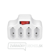 Solight rozbočka, 4 x 2,5A, biela, vypínač Náhľad
