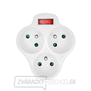 Solight rozbočka, 3 x 10A, biela, vypínač Náhľad