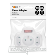 Solight rozbočka, 1x 10A + 2x 2,5A, biela, vypínač Náhľad