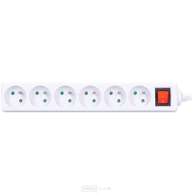 Solight viacnásobná zásuvka, 6 zásuviek, vypínač