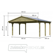 Carport Drevený prístrešok na 2 autá so sedlovou strechou KARIBU SATTELDACH 3 43470 Náhľad