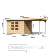 Drevený domček KARIBU Askola 4 + prístavok 240 cm (73247) natur Náhľad