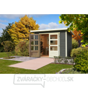 Drevený domček KARIBU Stockach 4 (82981) tm. šedý Náhľad
