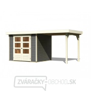 drevený domček KARIBU Askola 4 + prístavok 240 cm (92070) tm. šedý gallery main image