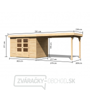 Drevený domček KARIBU Askola 4 + prístavok 280 cm (77733) natur Náhľad