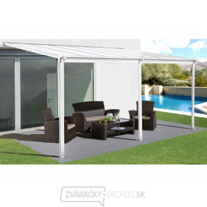 Hliníková pergola Lanitplast WALL 53 biela + opál PC gallery main image