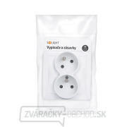 Dvojzásuvka Solight Slim, horná zásuvka otočená o 45°, biela Náhľad