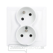 Dvojzásuvka Solight Slim, horná zásuvka otočená o 45°, biela Dvojzásuvka Solight Slim, horná zásuvka otočená o 45°, biela gallery main image