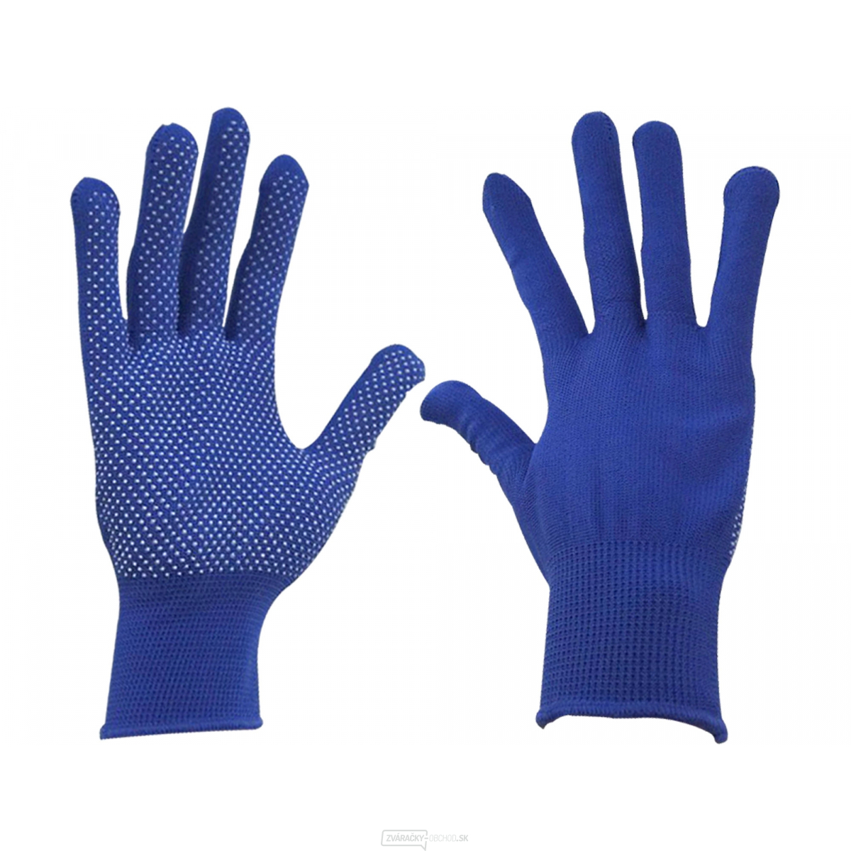 Rukavice z polyesteru s PVC terčíkmi na dlani, veľkosť 9"