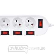 Solight predlžovací prívod, 5 zásuviek, biely, 6x vypínač, 3m Náhľad