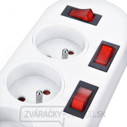 Solight predlžovací prívod, 5 zásuviek, biely, 6x vypínač, 3m Náhľad