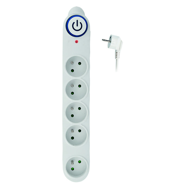 Solight prepäťová ochrana, 150J, 5 zásuviek, 3m, biela