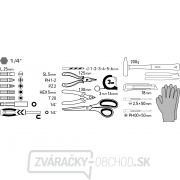 Vŕtací skrutkovač aku s príklepom, ružový, 12V Li-ion, 2000mAh, v kufri s náradím, sada 27ks náhled