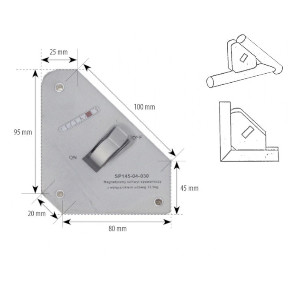 Uhlový magnet 25kg, vypínateľný