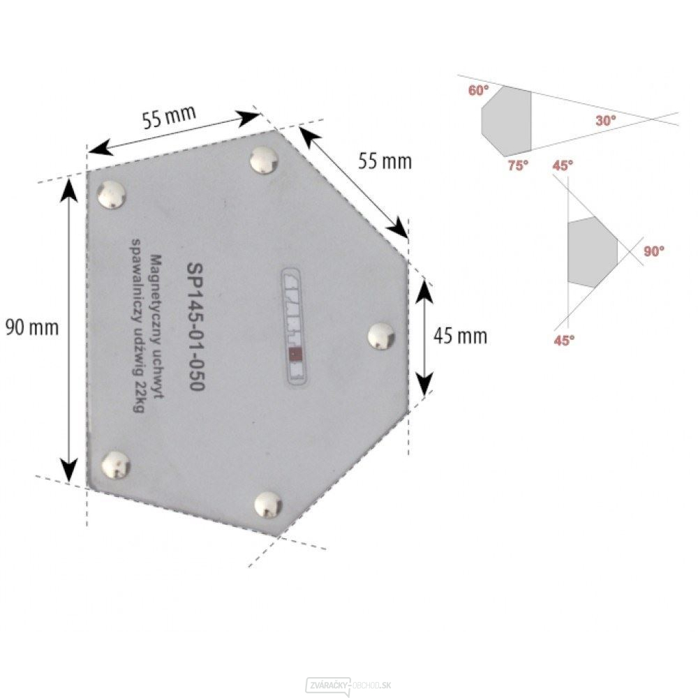 Uhlový magnet 22kg, 6-uholník gallery main image