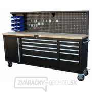 Dielenský pojazdný stôl - ponk, so skriňami a dierovanou stenou - ASTA gallery main image