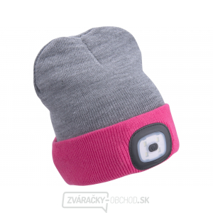 čiapka s čelovkou 4x45lm, USB nabíjanie, svetlo šedá/ružová, obojstranná, univerzálna veľkosť čiapka s čelovkou 4x45lm, USB nabíjanie, svetlo šedá/ružová, obojstranná, univerzálna veľkosť gallery main image