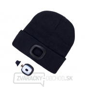 čiapka s čelovkou 4x45lm, USB nabíjanie, čierna, univerzálna veľkosť Náhľad