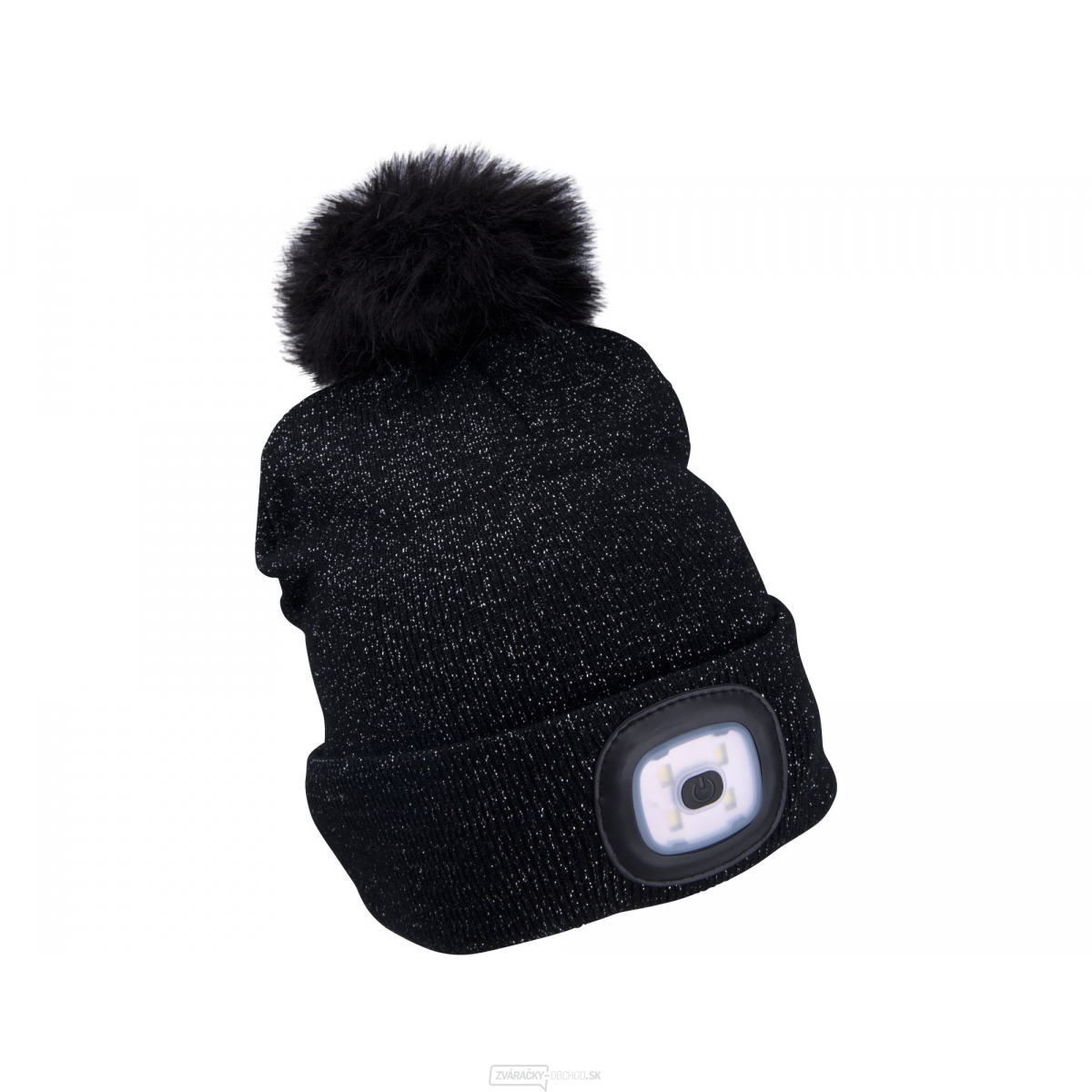 čiapka s čelovkou 4x45lm, USB nabíjanie, čierna so blyskáčom a brmbolcom, univerzálna veľkosť čiapka s čelovkou 4x45lm, USB nabíjanie, čierna so blyskáčom a brmbolcom, univerzálna veľkosť gallery main image
