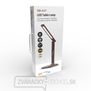 Solight LED stolná lampička s displayom, 9W, voľba teploty svetla, kože, hnedá náhled