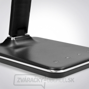 Solight LED stolná lampička s displejom, 9W, voľba teploty svetla, koža, čierna náhled