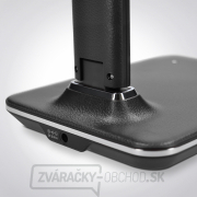 Solight LED stolná lampička s displejom, 9W, voľba teploty svetla, koža, čierna náhled