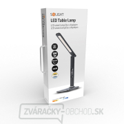 Solight LED stolná lampička s displejom, 9W, voľba teploty svetla, koža, čierna náhled