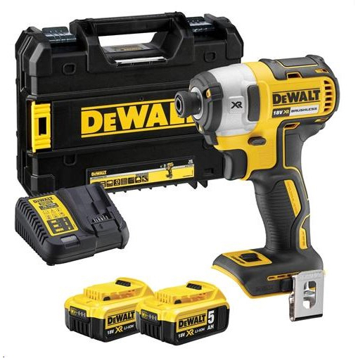 Aku bezuhlíkový rázový uťahovák s 3 prevodovými stupňami 18V XR Li-Ion 2x5,0 Ah DeWALT DCF887P2