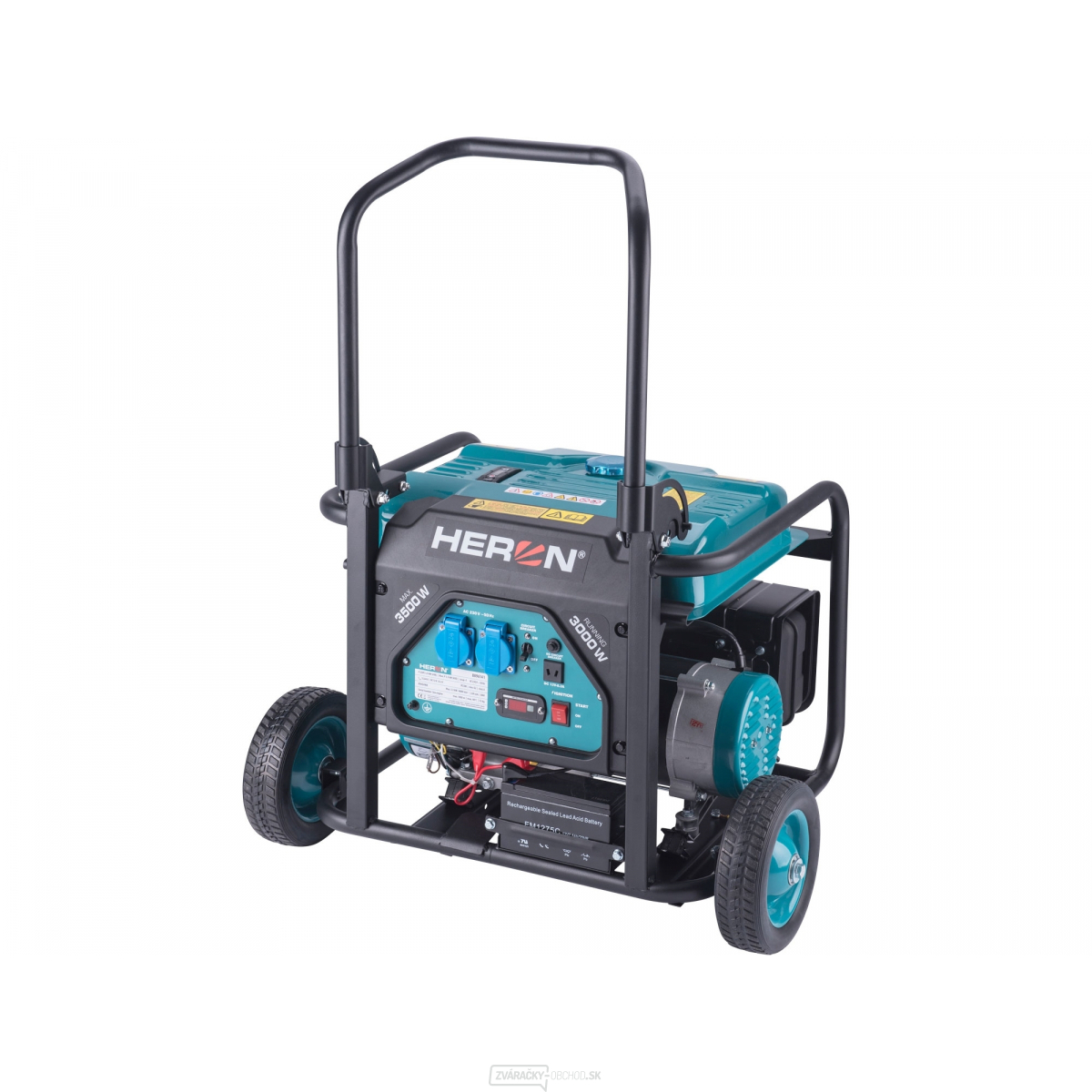 Elektrocentrála benzínová, 7,5HP/3,5kW, podvozok, elektrický štart