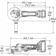 Akumulátorová uhlová brúska 125mm HAZET 9233-7 Náhľad