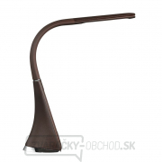 Solight LED stolná lampička s displejom, 6W, 4100K, koža, hnedá Náhľad
