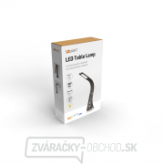 Solight LED stolná lampička s displejom, 6W, 4100K, koža, hnedá náhled