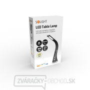 Solight LED stolná lampička s displejom, 6W, 4100K, koža, čierna náhled
