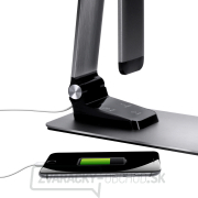 Solight LED stolná lampička stmievateľná, 11W, zmena chromatičnosti, brúsený hliník, strieborná náhled