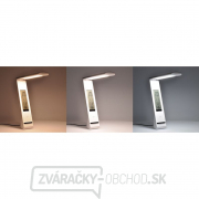 Solight LED stolná lampička nabíjacia, 5W, display, zmena chromatičnosti, USB, biela Náhľad