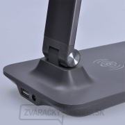 Solight LED stmievateľná lampička s bezdrôtovým nabíjaním, 10W, zmena chromatičnosti, šedá náhled