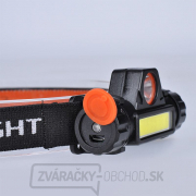 Solight LED čelové nabíjacie svietidlo, 3W + COB, 150 + 120lm, Li-ion, USB Náhľad