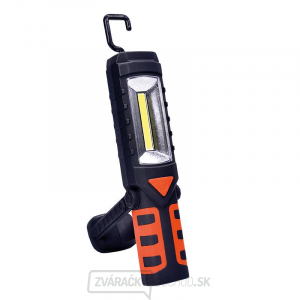 Solight multifunkčná nabíjacia LED lampa, 3W COB, 250 + 40lm, Li-Ion, USB, čiernooranžová gallery main image
