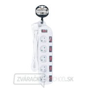 Solight predlžovací prívod, 5 zásuviek, biely, 6x vypínač, 2m Náhľad