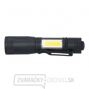 Solight LED kovová svietidlo 3W + COB, 150 + 60lm, AA, čierna Náhľad