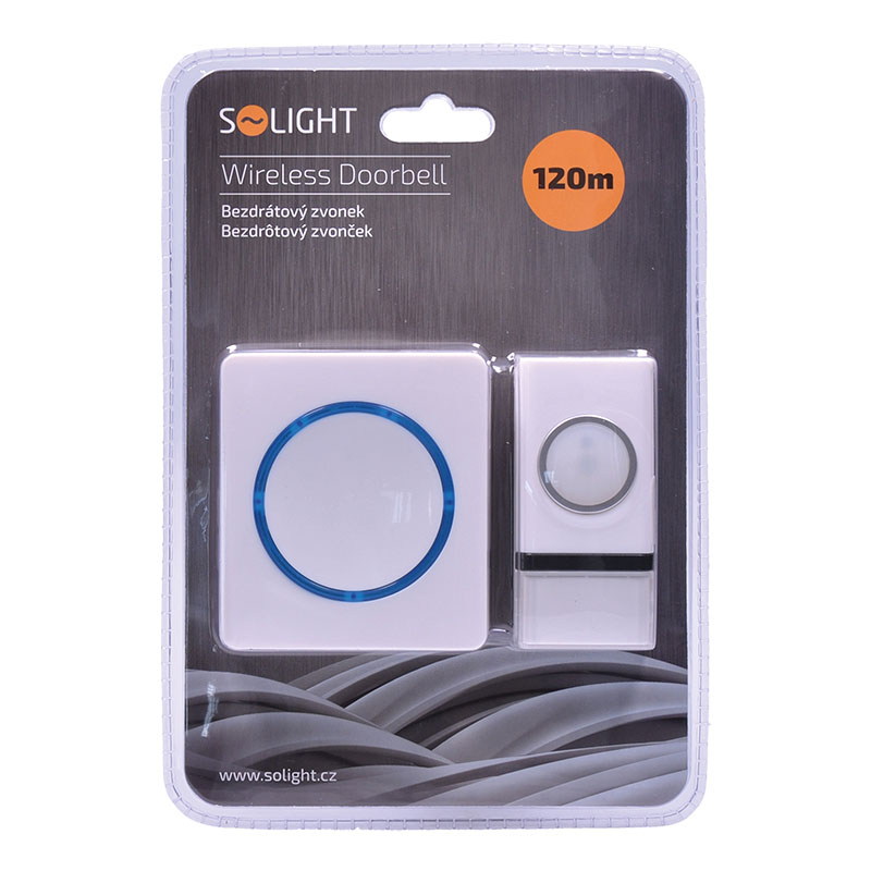 Solight bezdrôtový zvonček, do zásuvky, 120m, biely 1L20