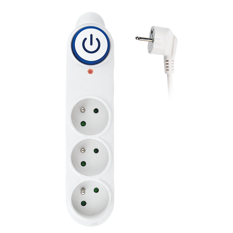 Solight prepäťová ochrana, 3 zásuvky, 1,5m, biela