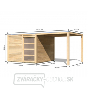 Drevený domček KARIBU QUBIC 2 + prístavok 266 cm (88528) natur Náhľad