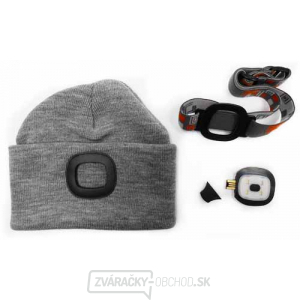 Čiapka s LED svetlom - šedá Čiapka s LED svetlom - šedá gallery main image