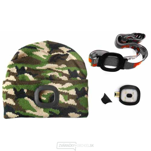 Čiapka s LED svetlom - maskovacia
